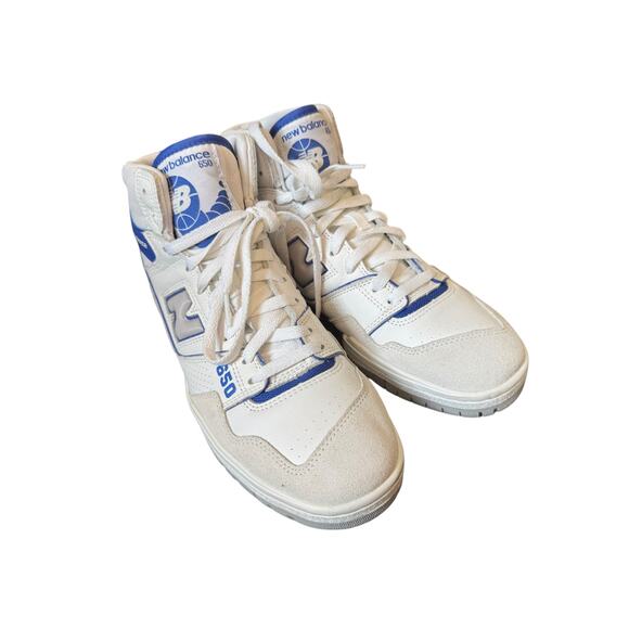 NEW BALANCE 650s Sneakers Men’s Size 10.5 White Marine Blue Angora Gray BB650RWI - Picture 5 of 10